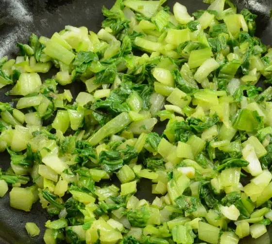 chopped, cooked bok choy